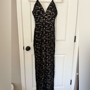 Windsor Black Lace Mermaid Dress – Spaghetti Straps – Size M